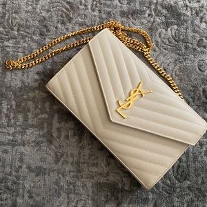 YSL Monogram Matelassé Leather Wallet-On-Chain